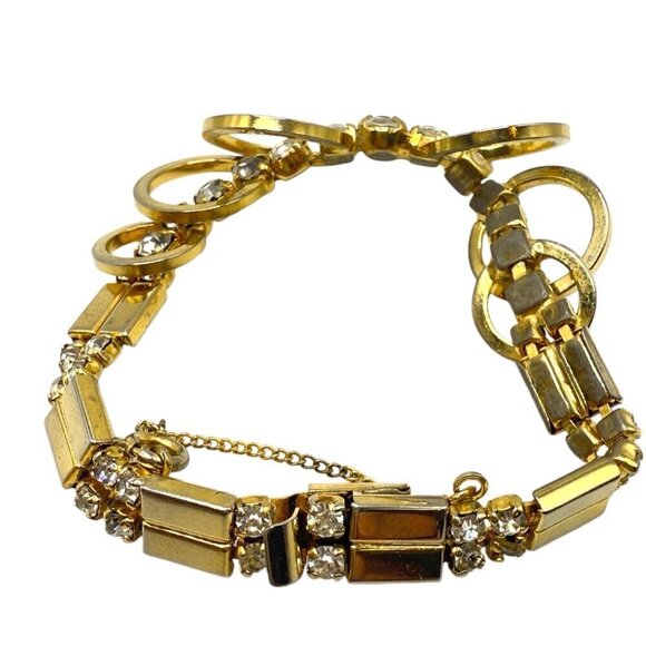 Vintage SARAH COVENTRY Celestial Fire Rhinestone Necklace Bracelet Set - Picture 8 of 12